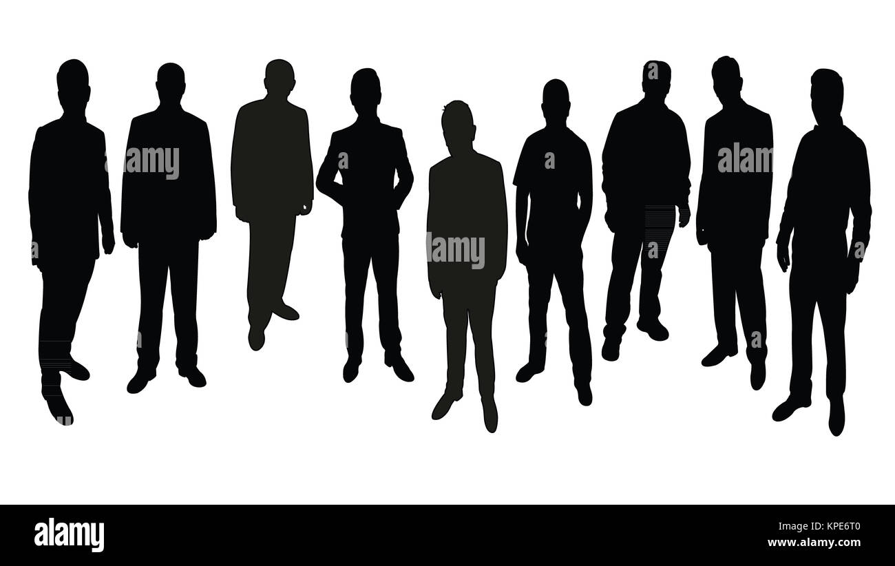 standing men silhouette Stock Photo