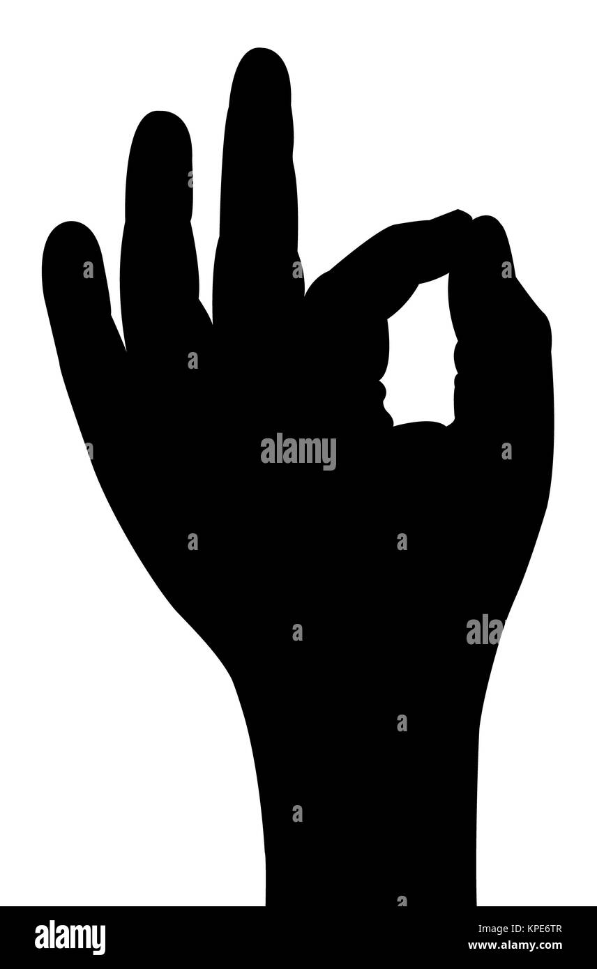 a man hand silhouette Stock Photo