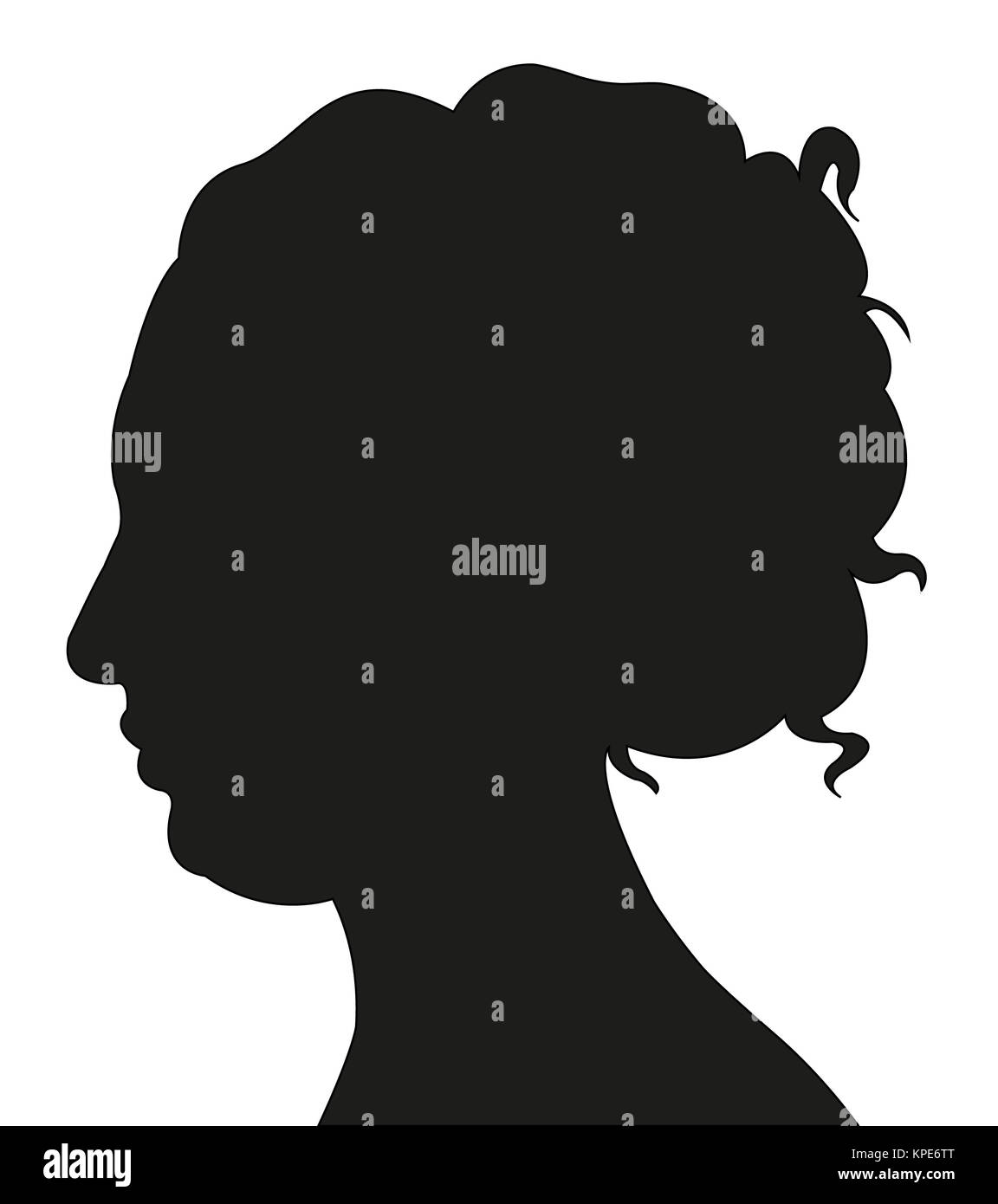 a lady head silhouette Stock Photo