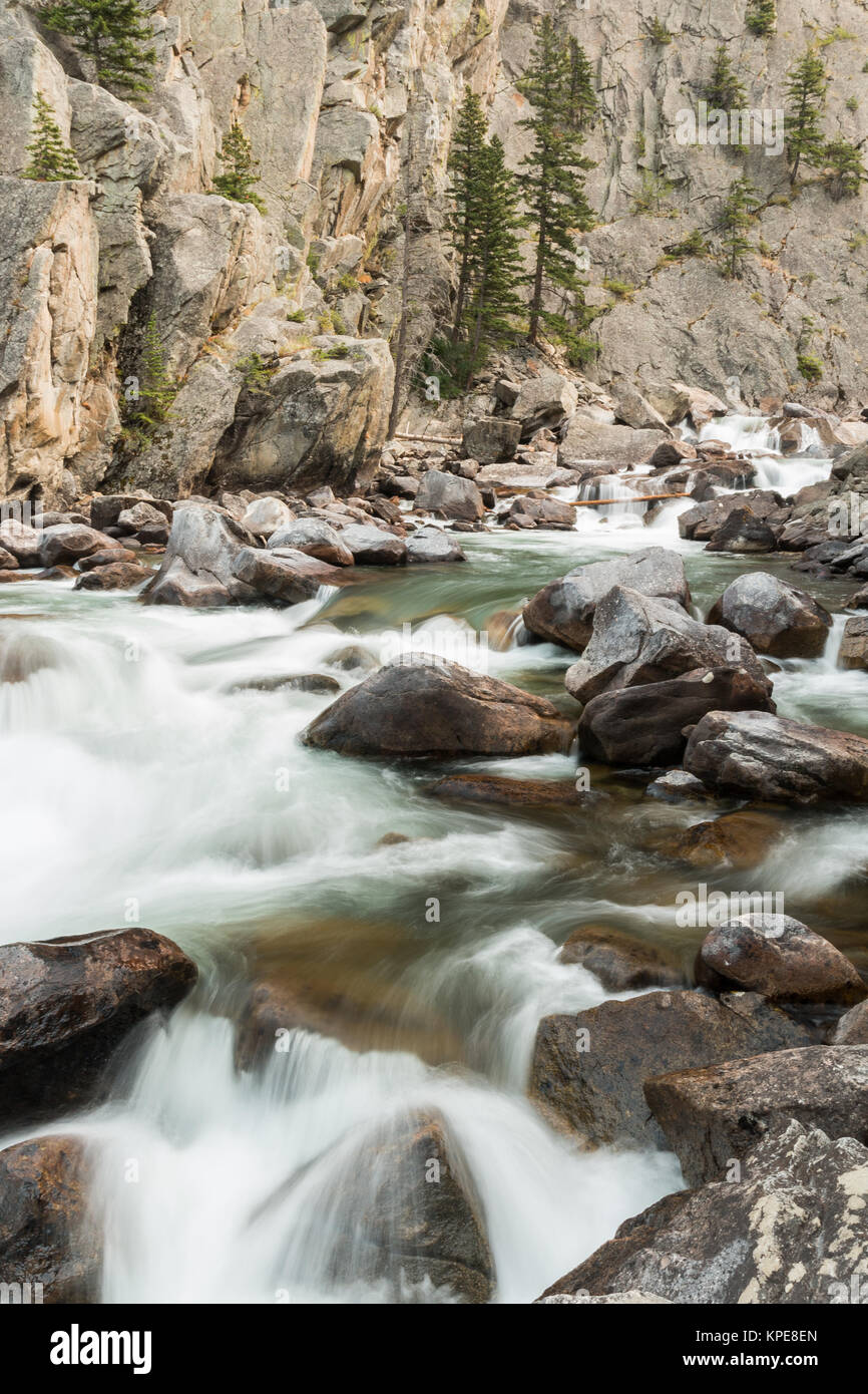 The Stillwater River in the Beartootk-Absaroka Wilderness, Montana Stock Photo
