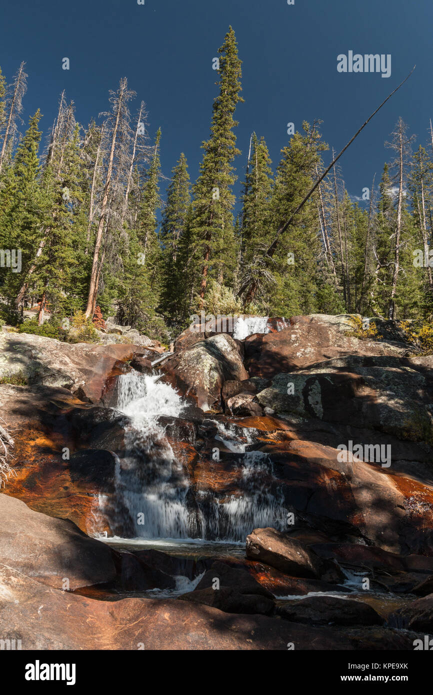 Granite Falls in Rocky Mountain National Park, Colorado Stock Photo