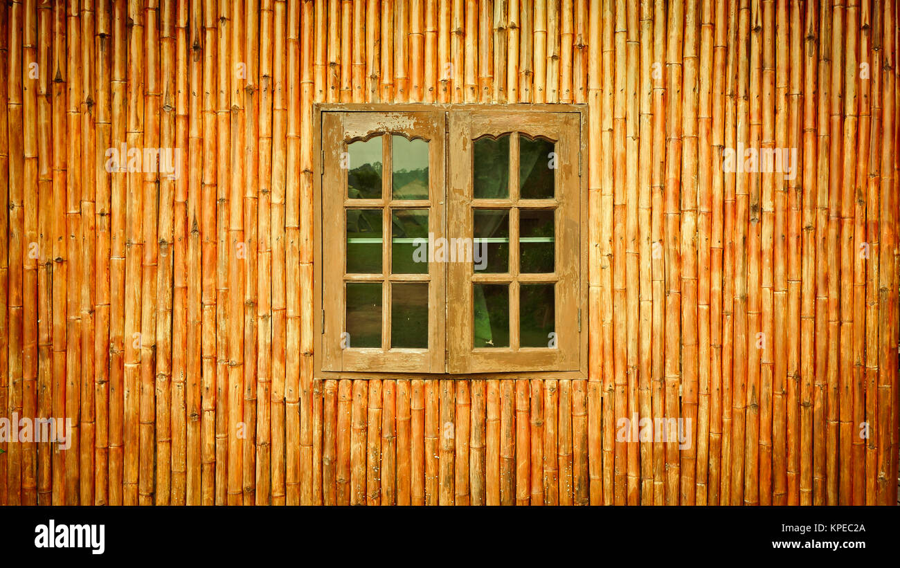 Traditional vintage bamboo house in northern of thailand Stock Photo