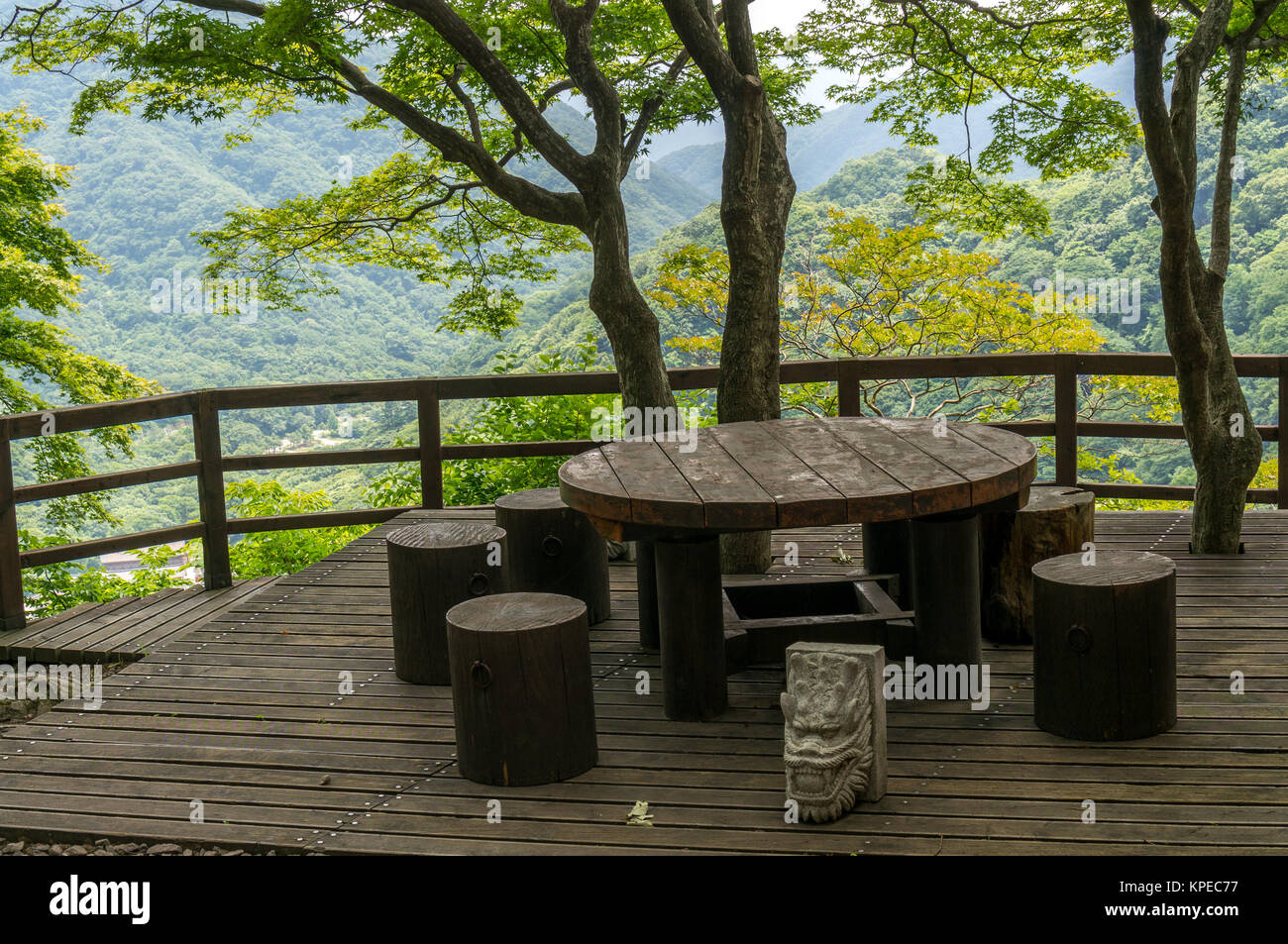 Small picnic table and benches Stock Photo - Alamy