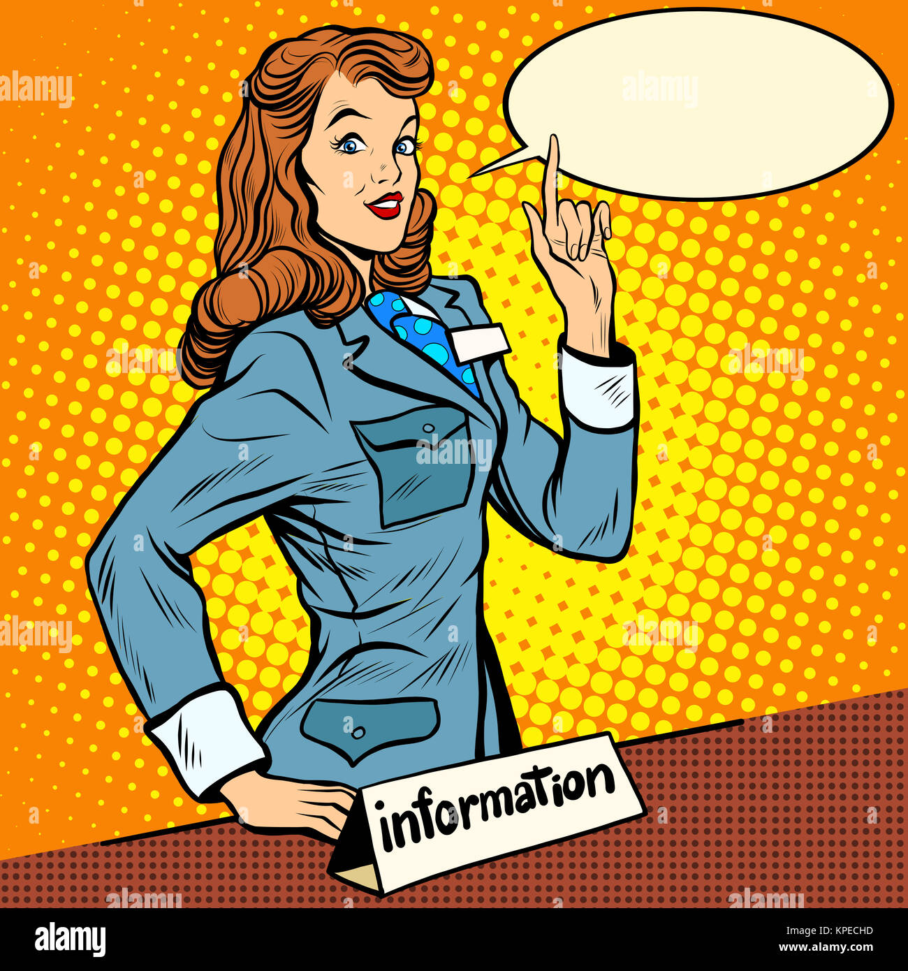 Girl Consultant Information Desk Stock Photo Alamy