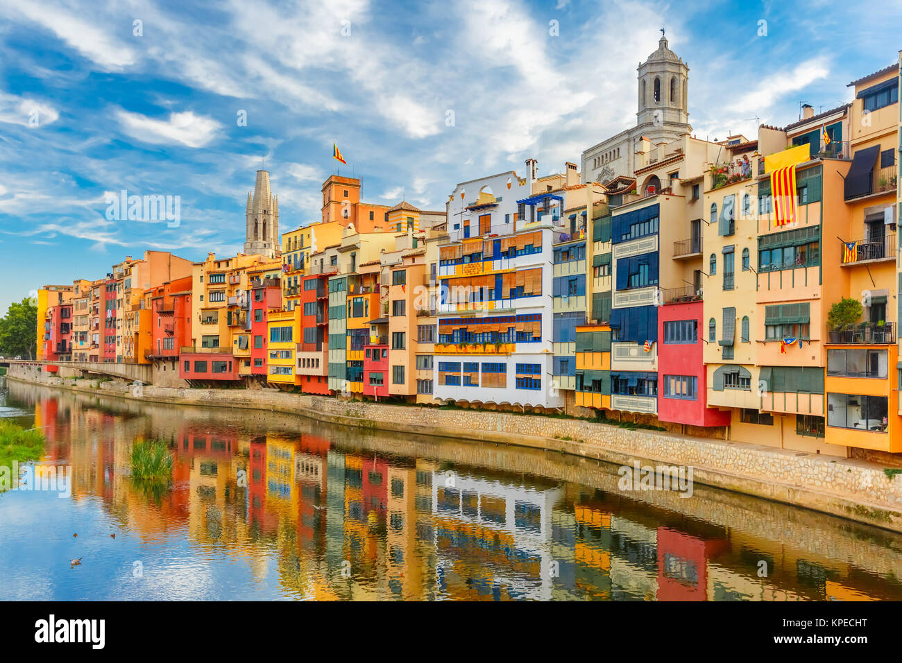 Colorful houses in Girona, Catalonia, Spain Stock Photo Alamy