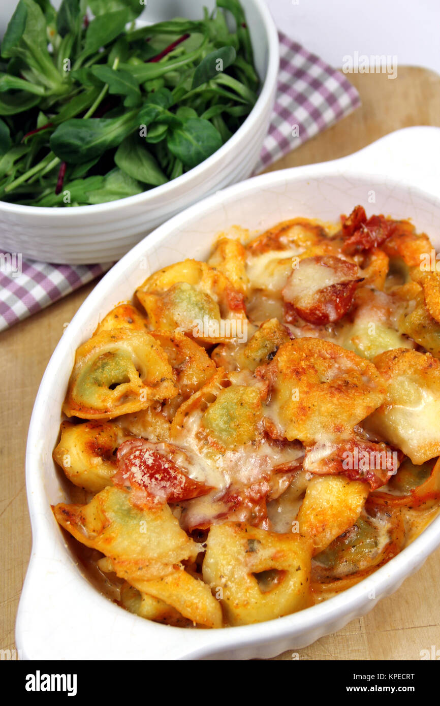 baked tortellini in tomato sauce Stock Photo Alamy