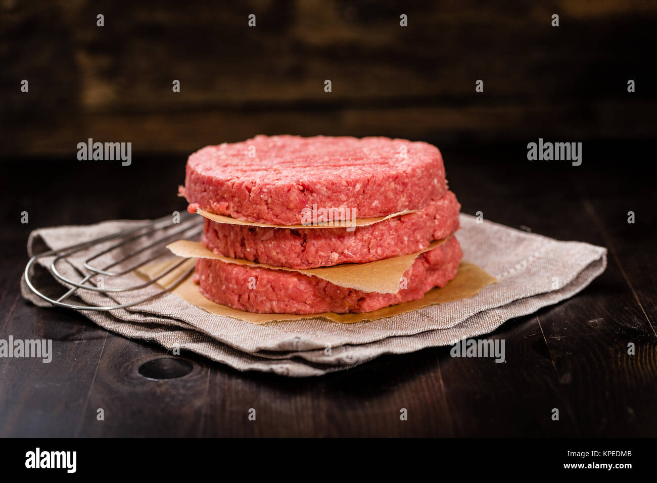 fresh burger patties Stock Photo Alamy