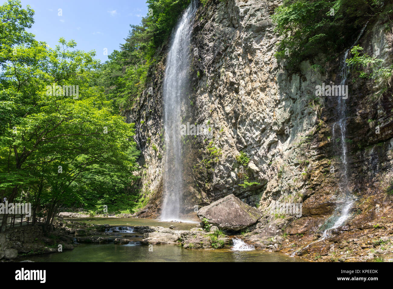 Byeongpoong waterfall Stock Photo