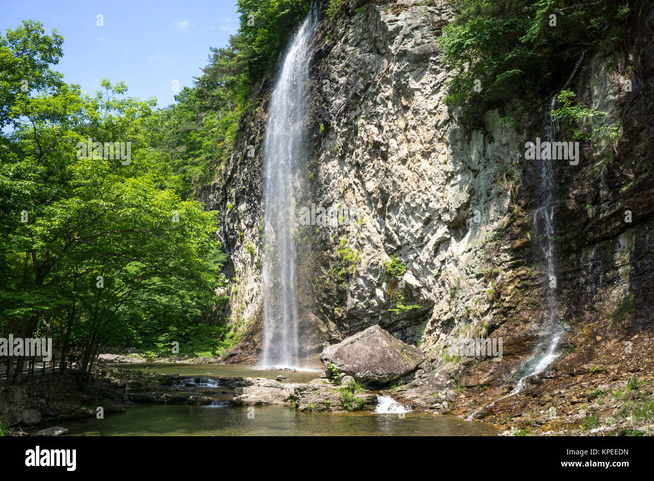 Byeongpoong waterfall Stock Photo