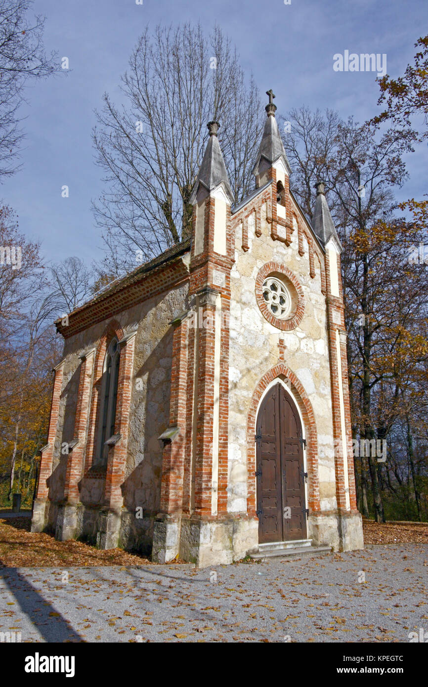 Catholic chapel in forest Stock Photo