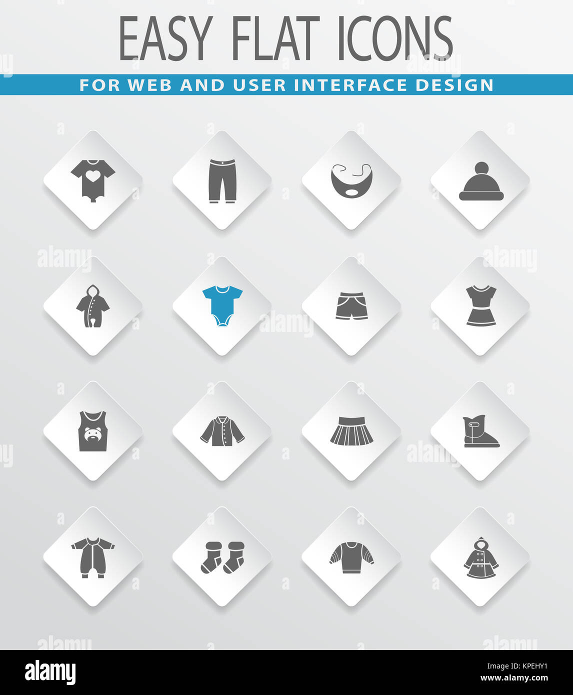 Baby clothes icons set Stock Photo - Alamy