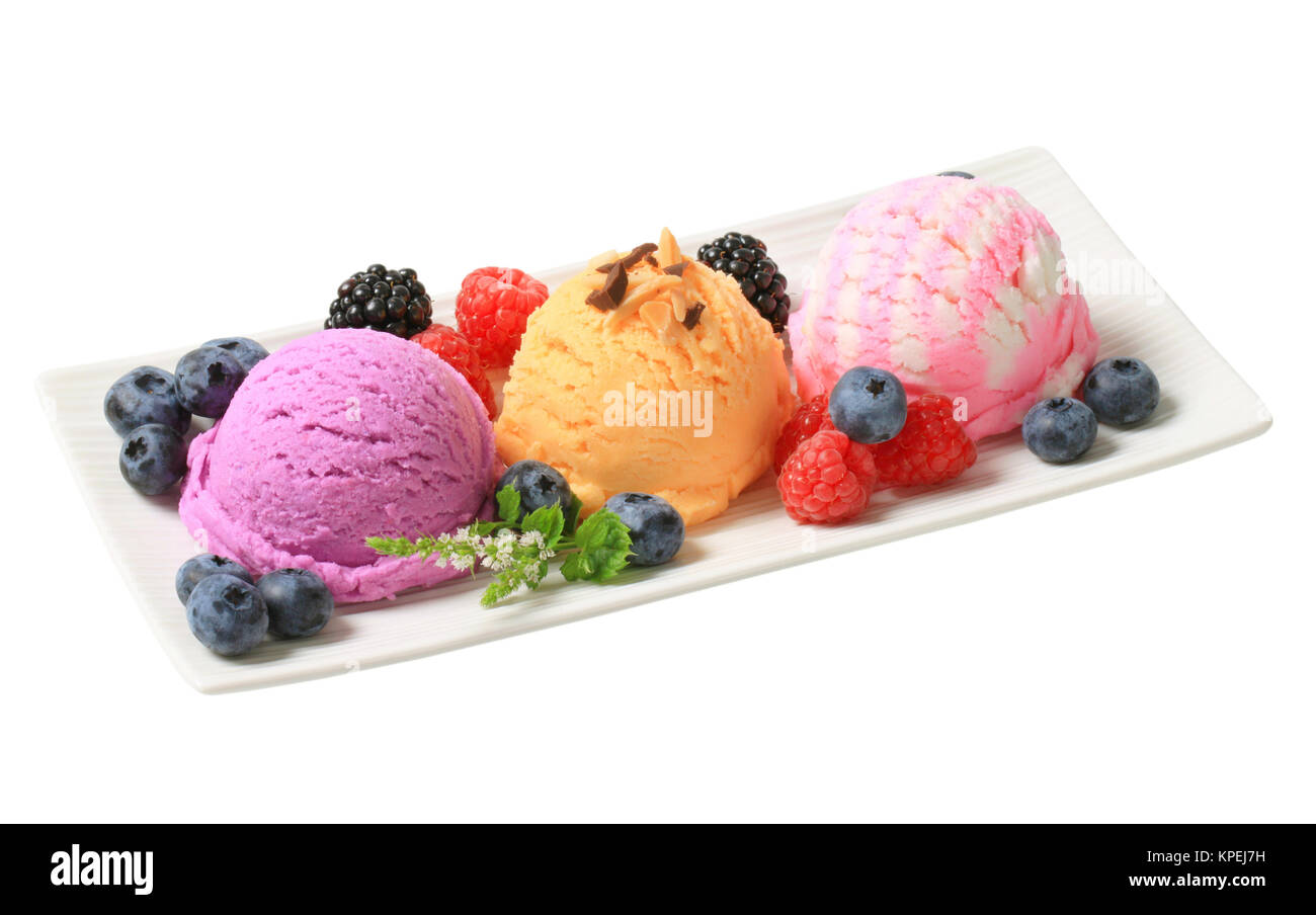 Assorted fruitflavored ice cream Stock Photo Alamy