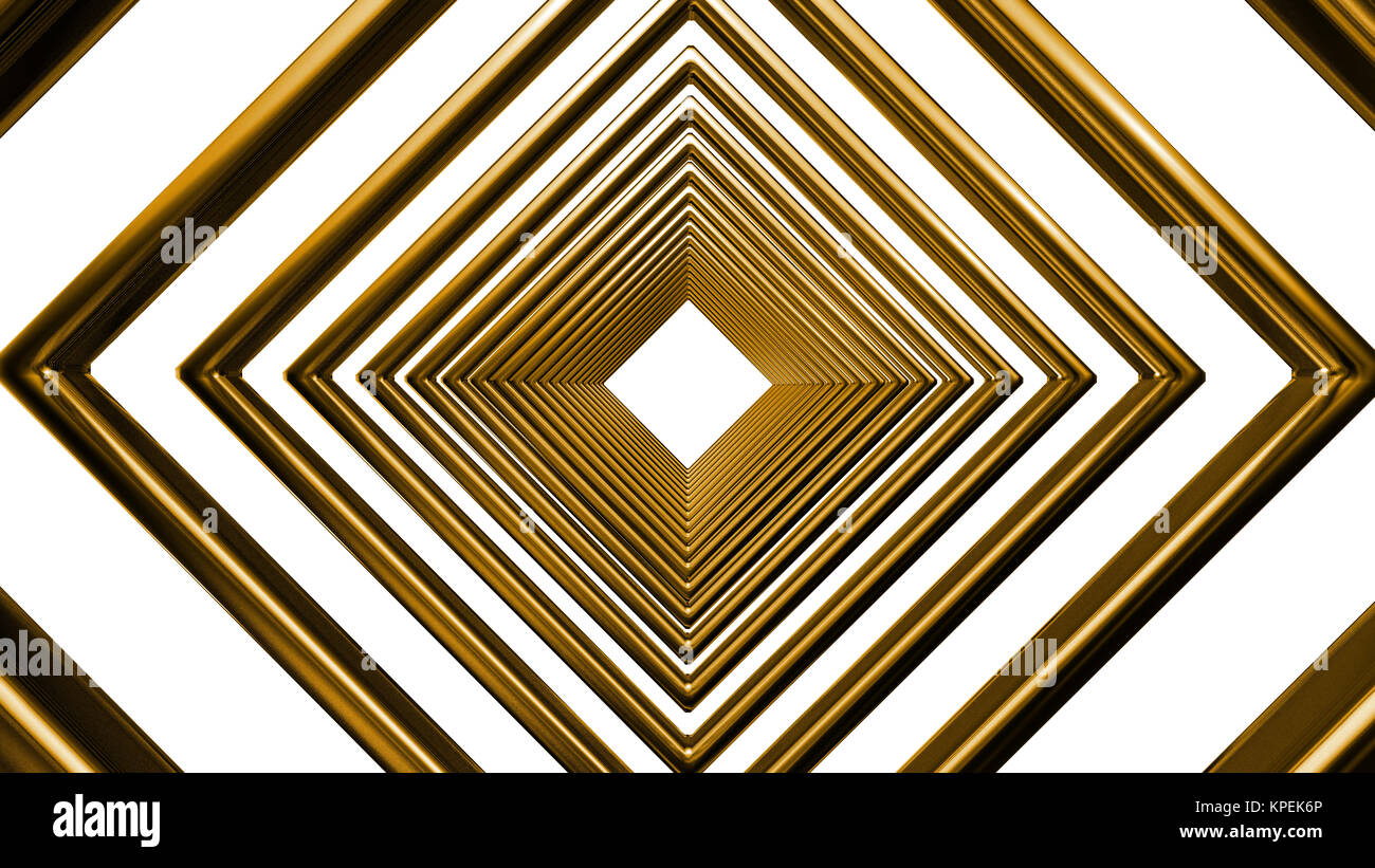 abstract futuristic square gold pattern Stock Photo