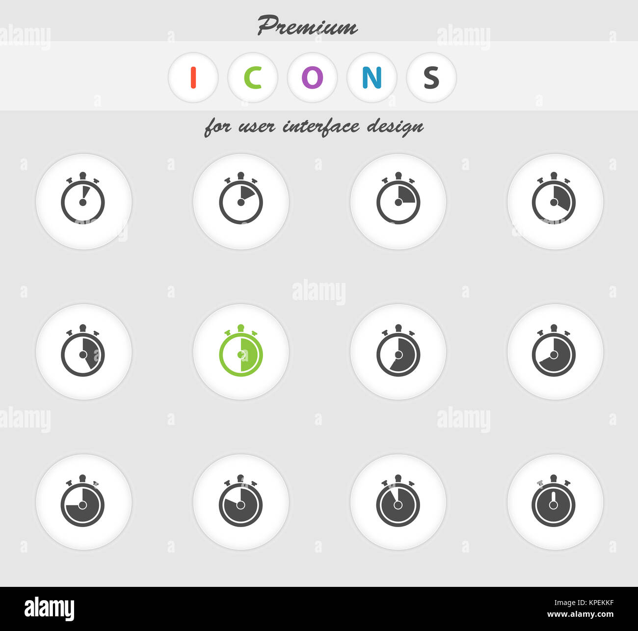 Timer Icon Set Stock Photo - Alamy