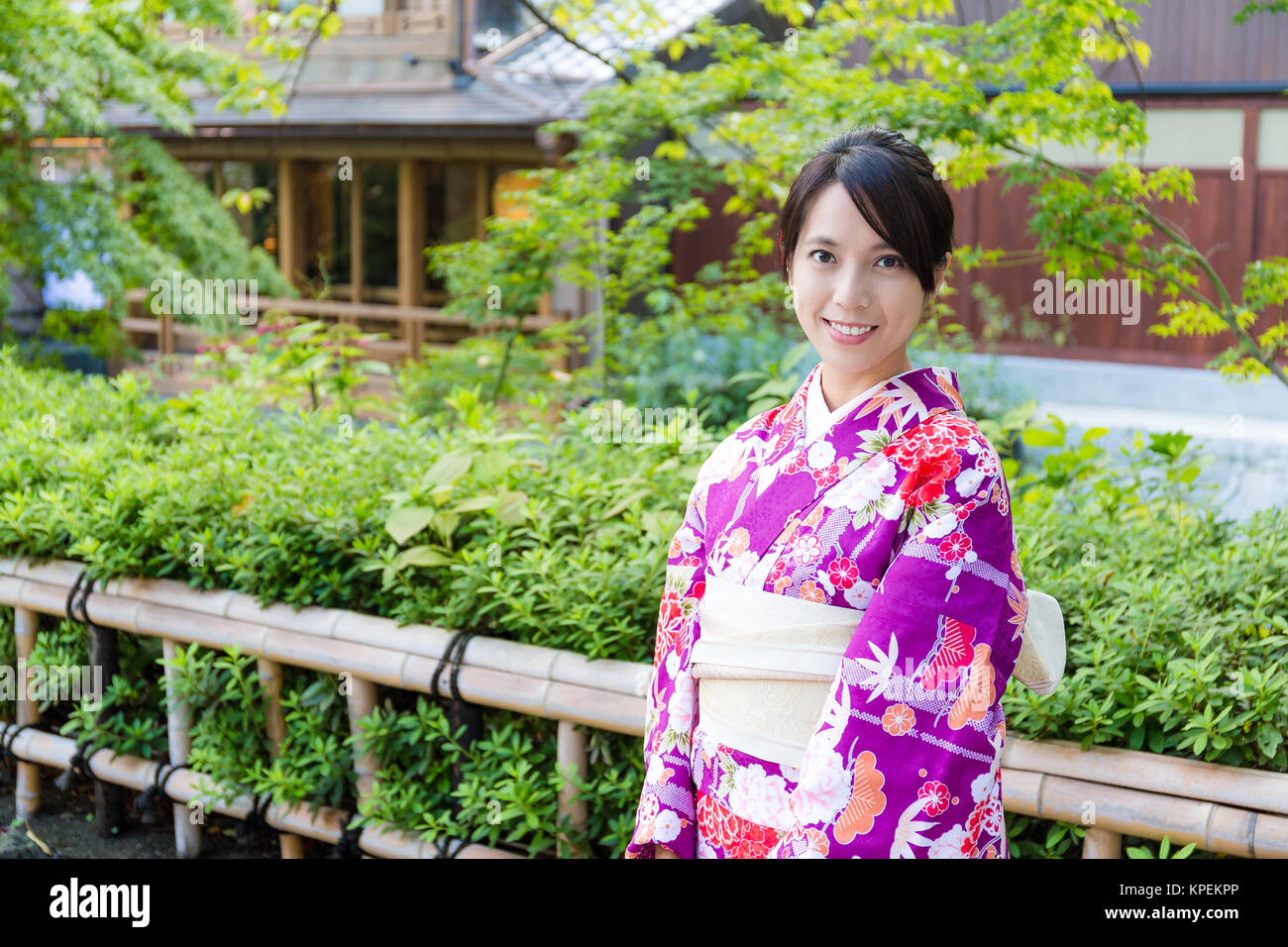 Woman with traditional japanese costume Stock Photo Alamy