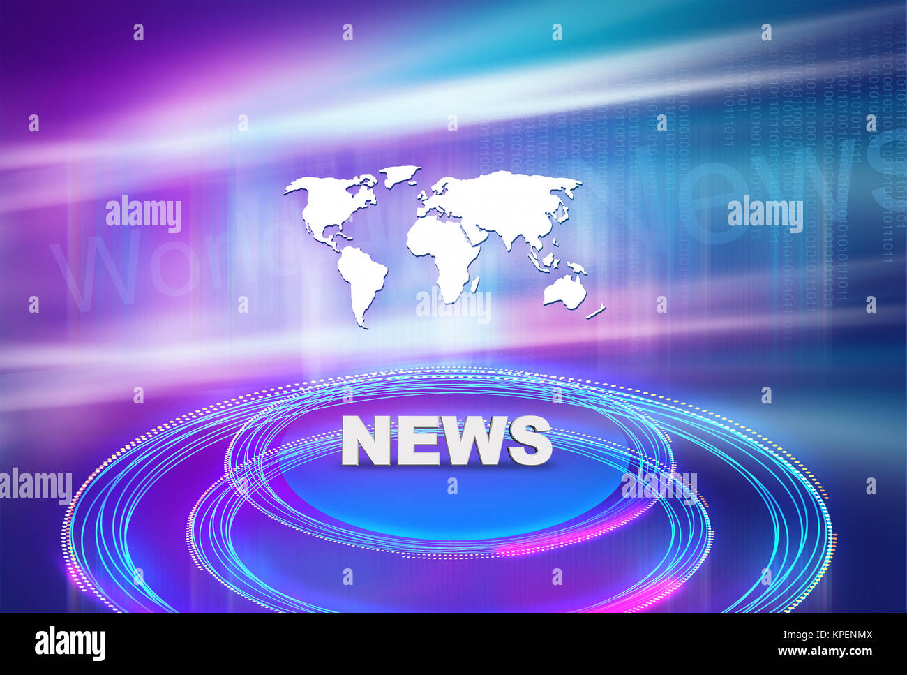 Graphical news background with 3d  platform Stock Photo