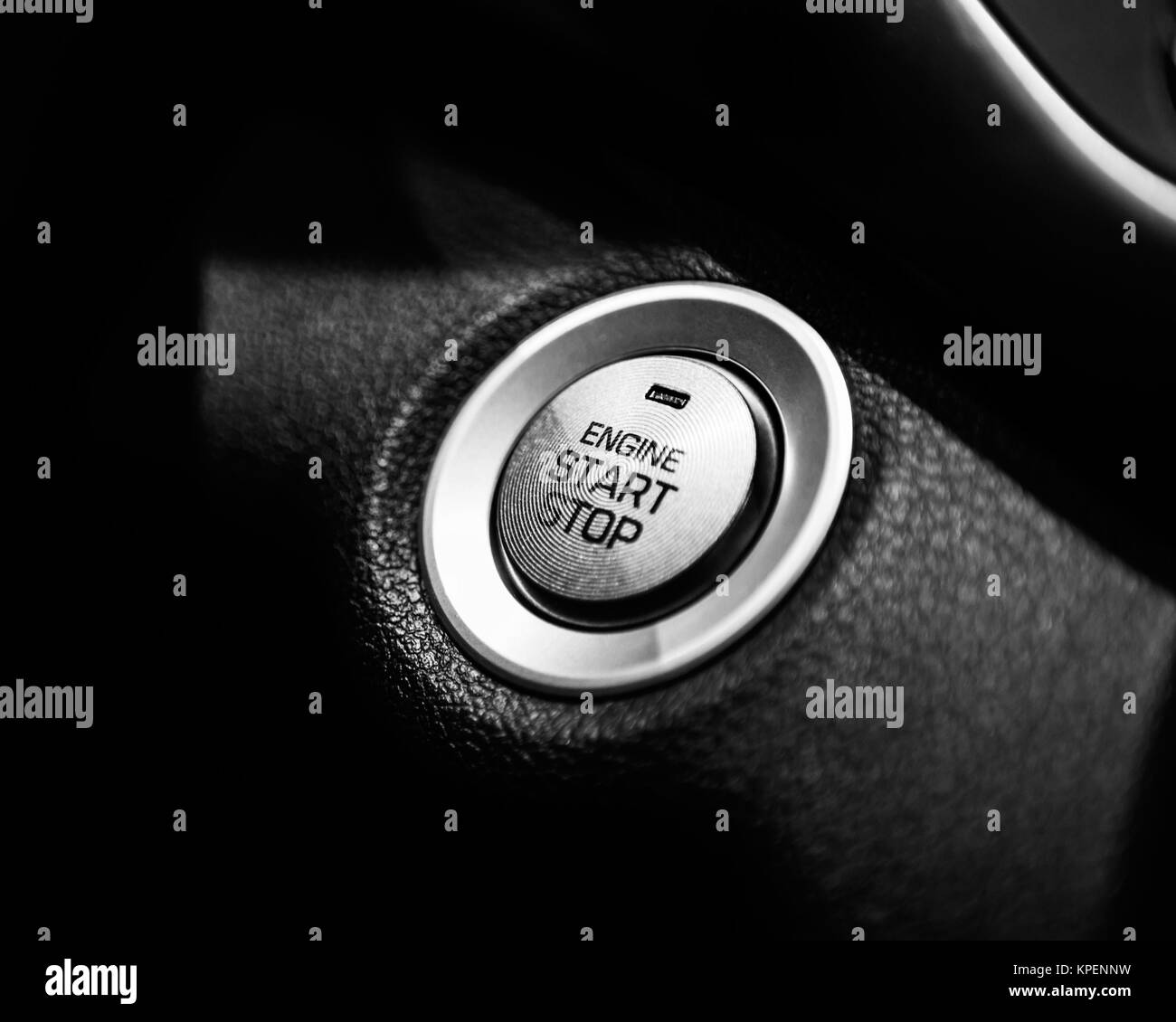 Car stop start button Black and White Stock Photos & Images - Alamy