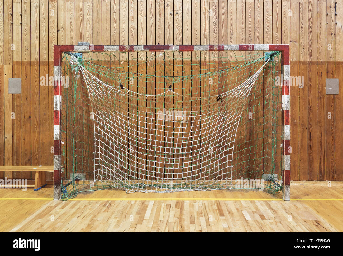 Retro indoor soccer goal Stock Photo Alamy