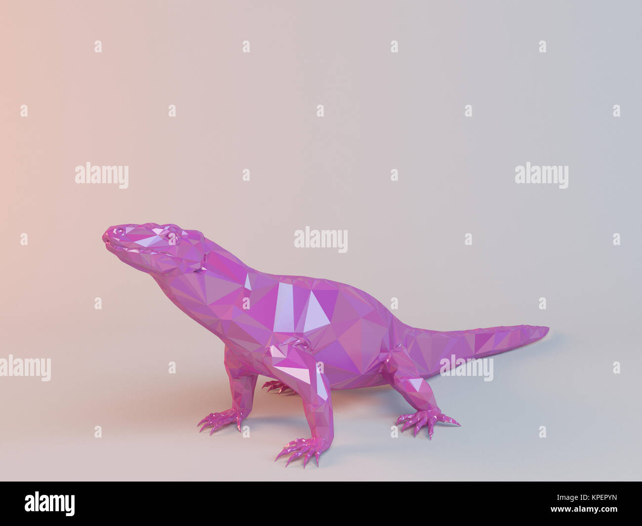Pink Low Poly Lizard Stock Photo Alamy
