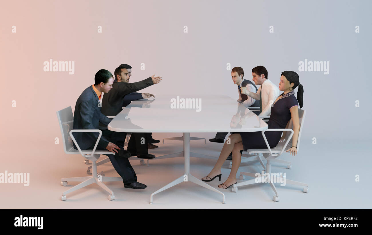 3d people human character meeting Stock Photo