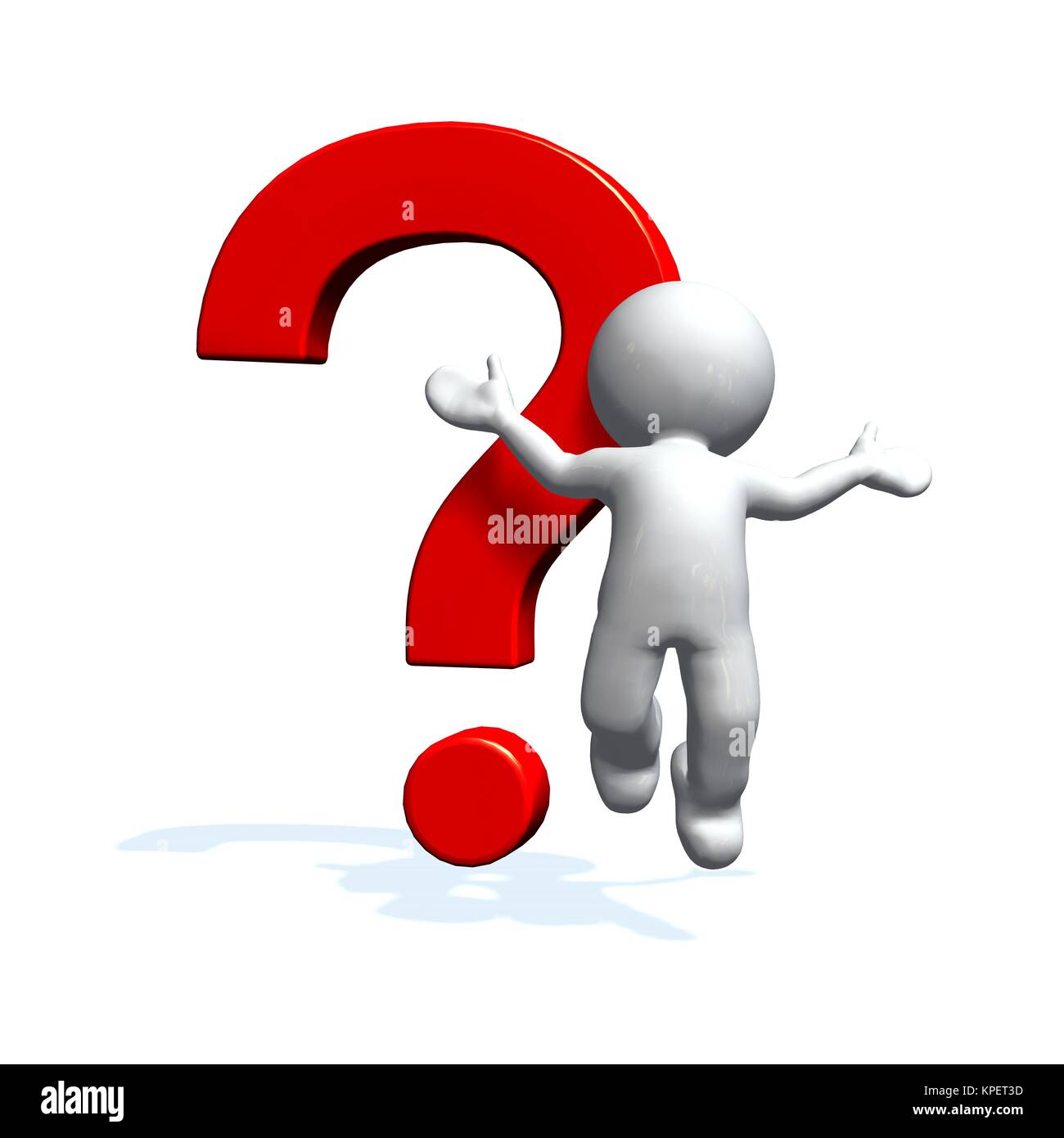 red question mark and 3d human Stock Photo - Alamy