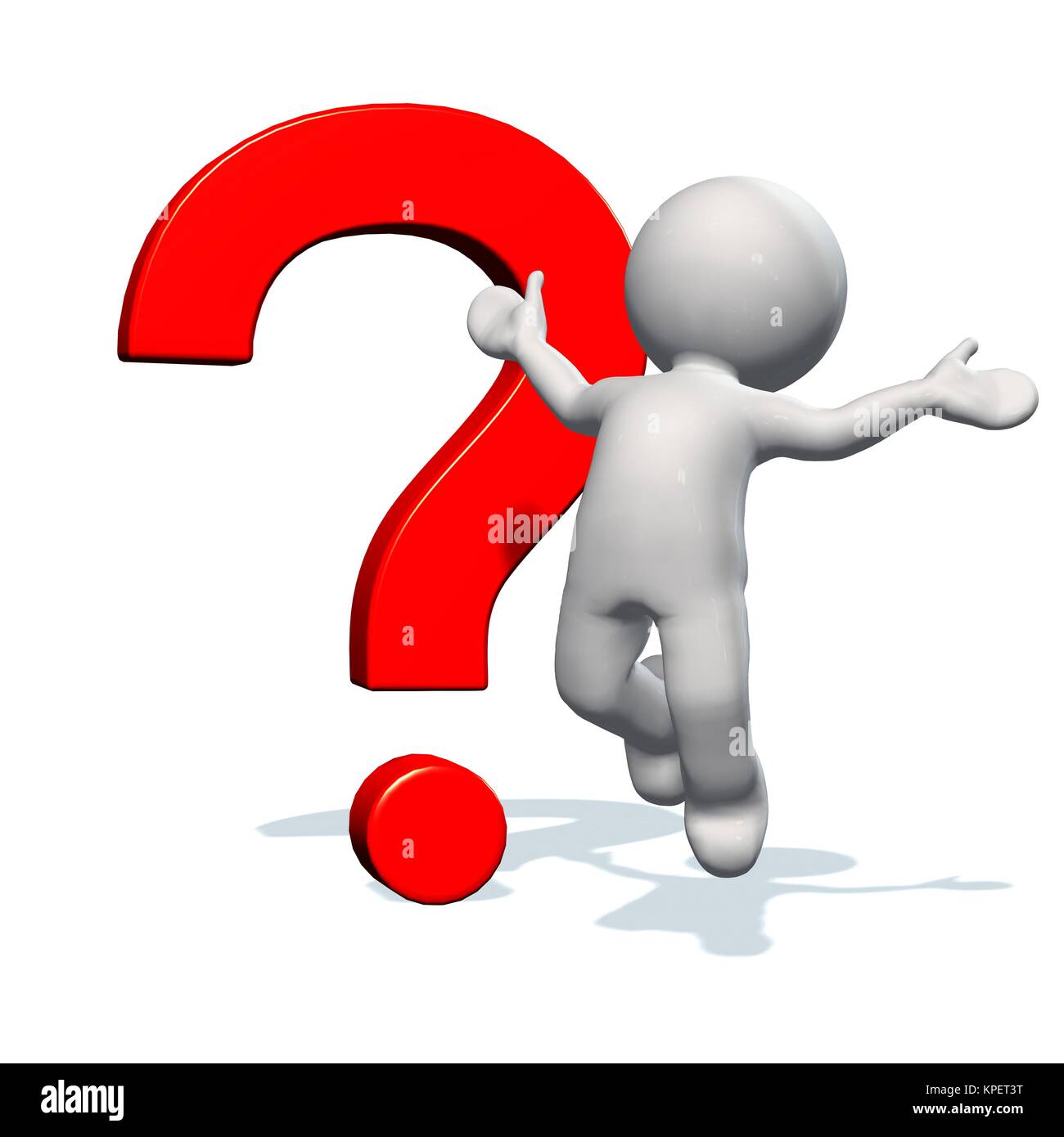 red question mark and 3d human Stock Photo - Alamy