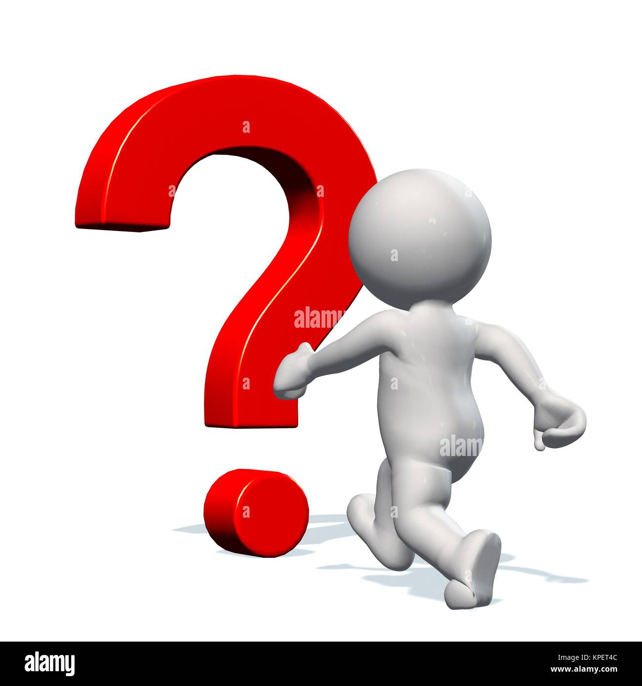 red question mark and 3d human Stock Photo Alamy