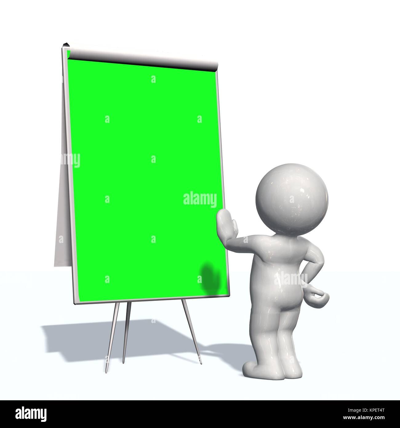 green screen board with 3d people Stock Photo