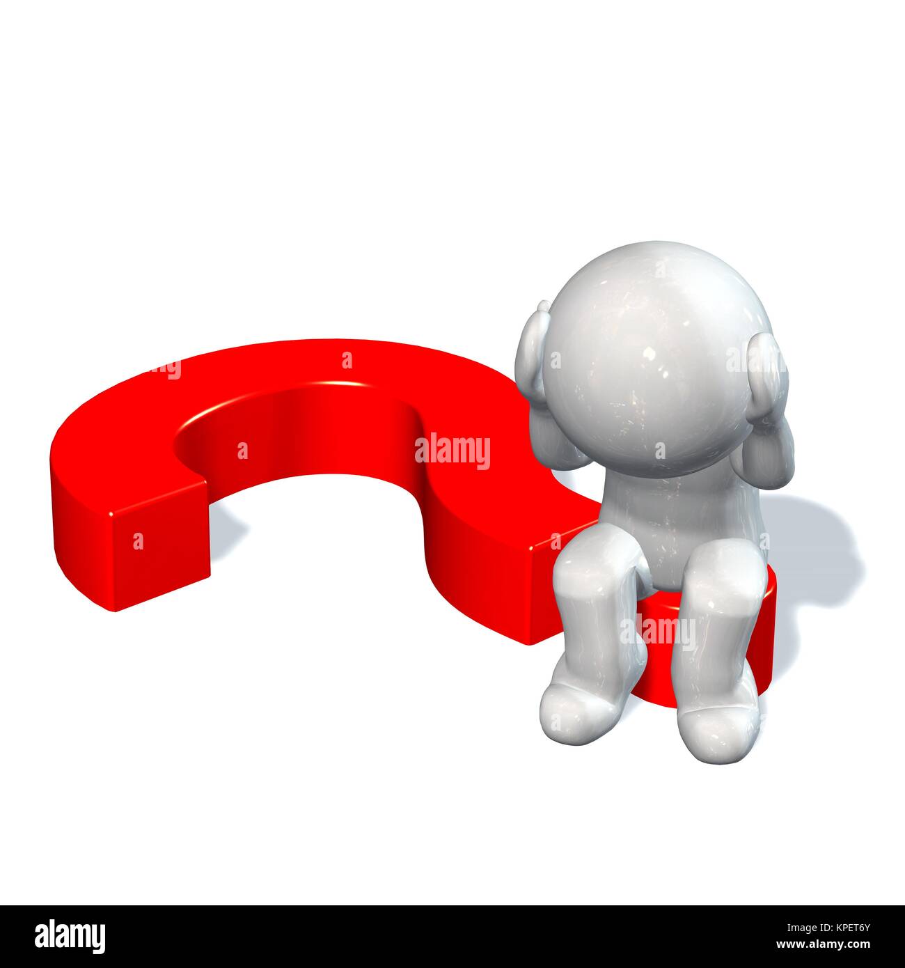 red question mark and 3D man Stock Photo - Alamy