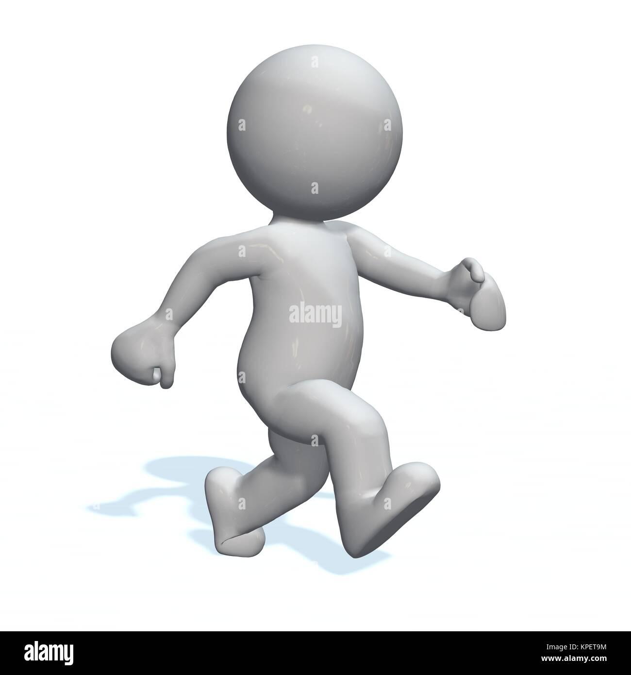 walk - 3d man running - isolated on white background Stock Photo