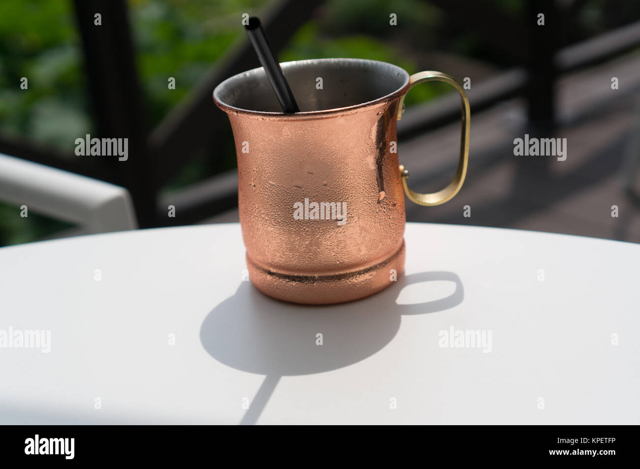 bronze coffee mug Stock Photo Alamy
