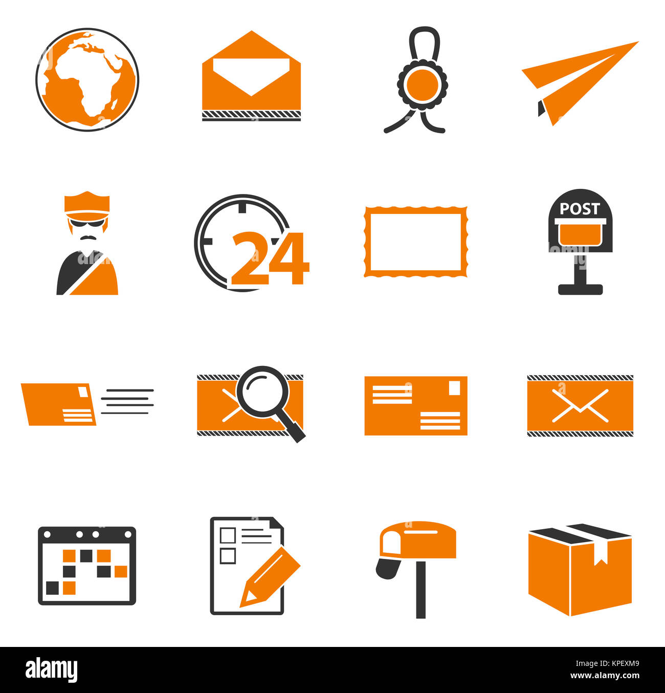 Post service icons set Stock Photo Alamy