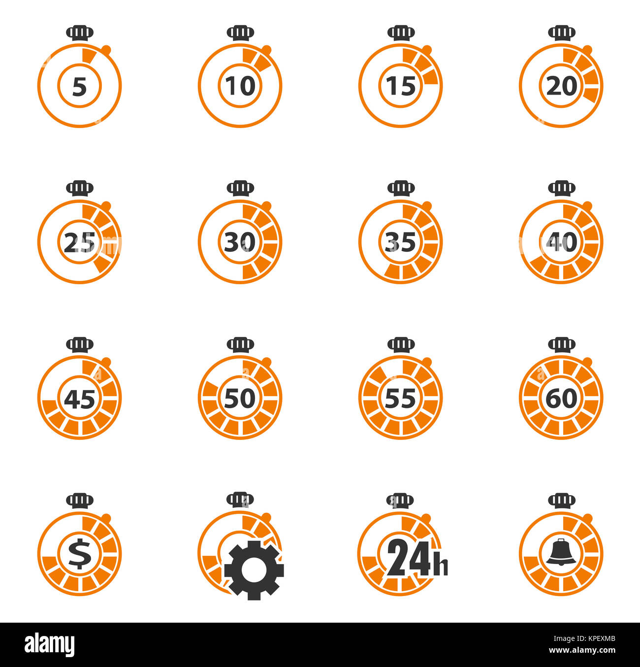 Timer icon set Stock Photo - Alamy