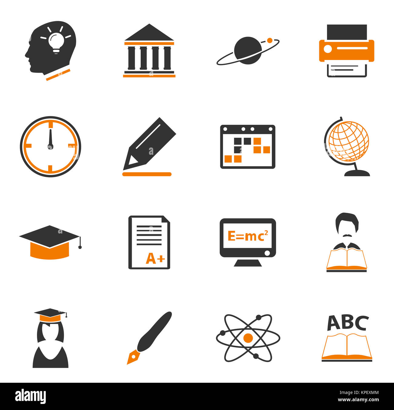 University icons set Stock Photo - Alamy