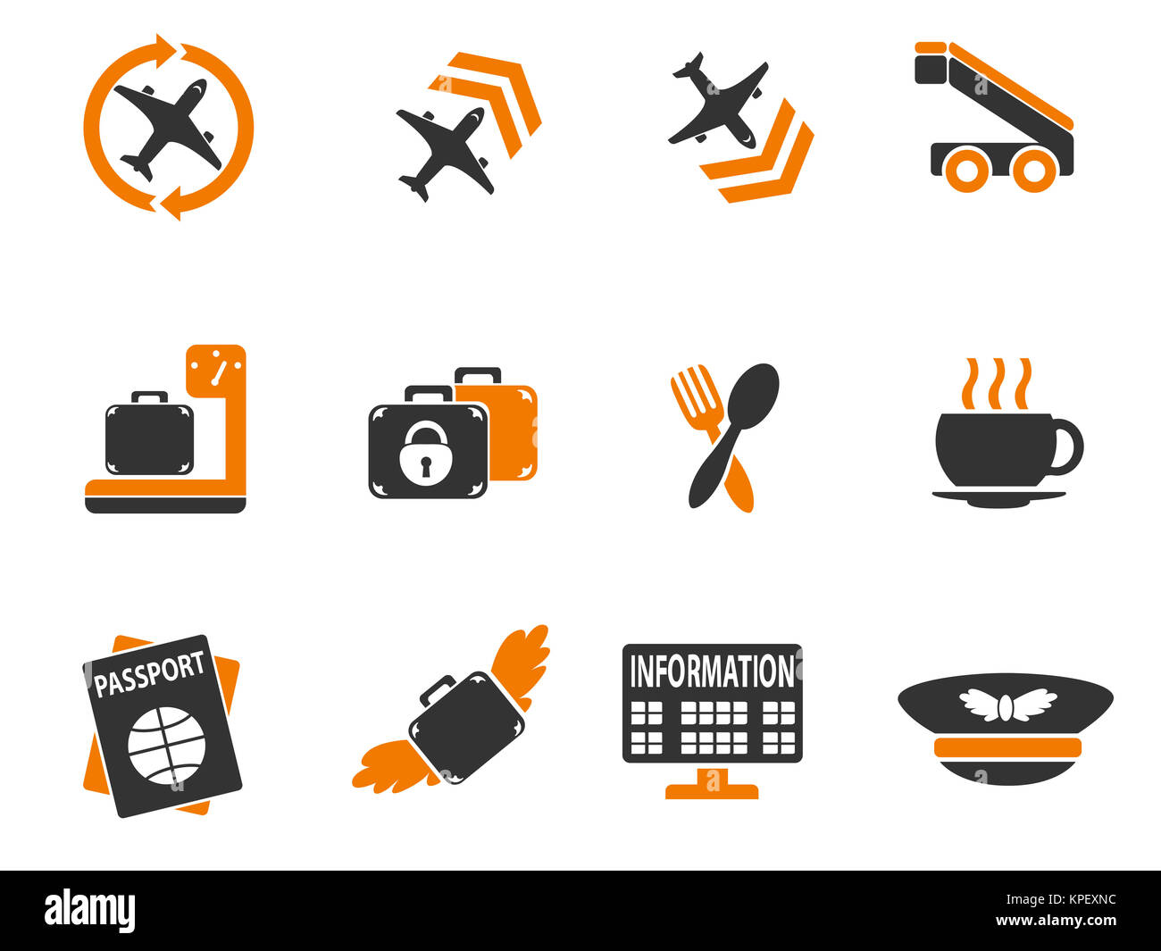 Airport icon set Stock Photo