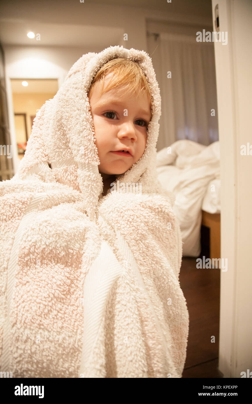 baby wrapped in towel Stock Photo Alamy