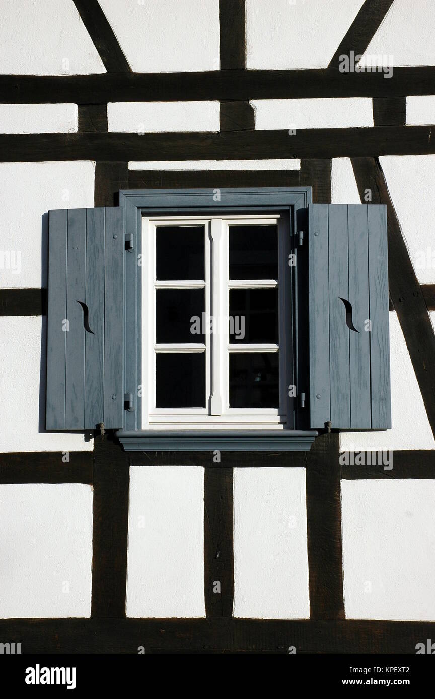 renovated half-timbered house in Wörth am Rhein Stock Photo