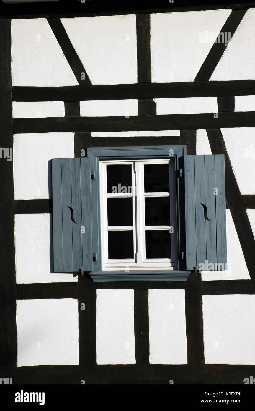 renovated half-timbered house in Wörth am Rhein Stock Photo