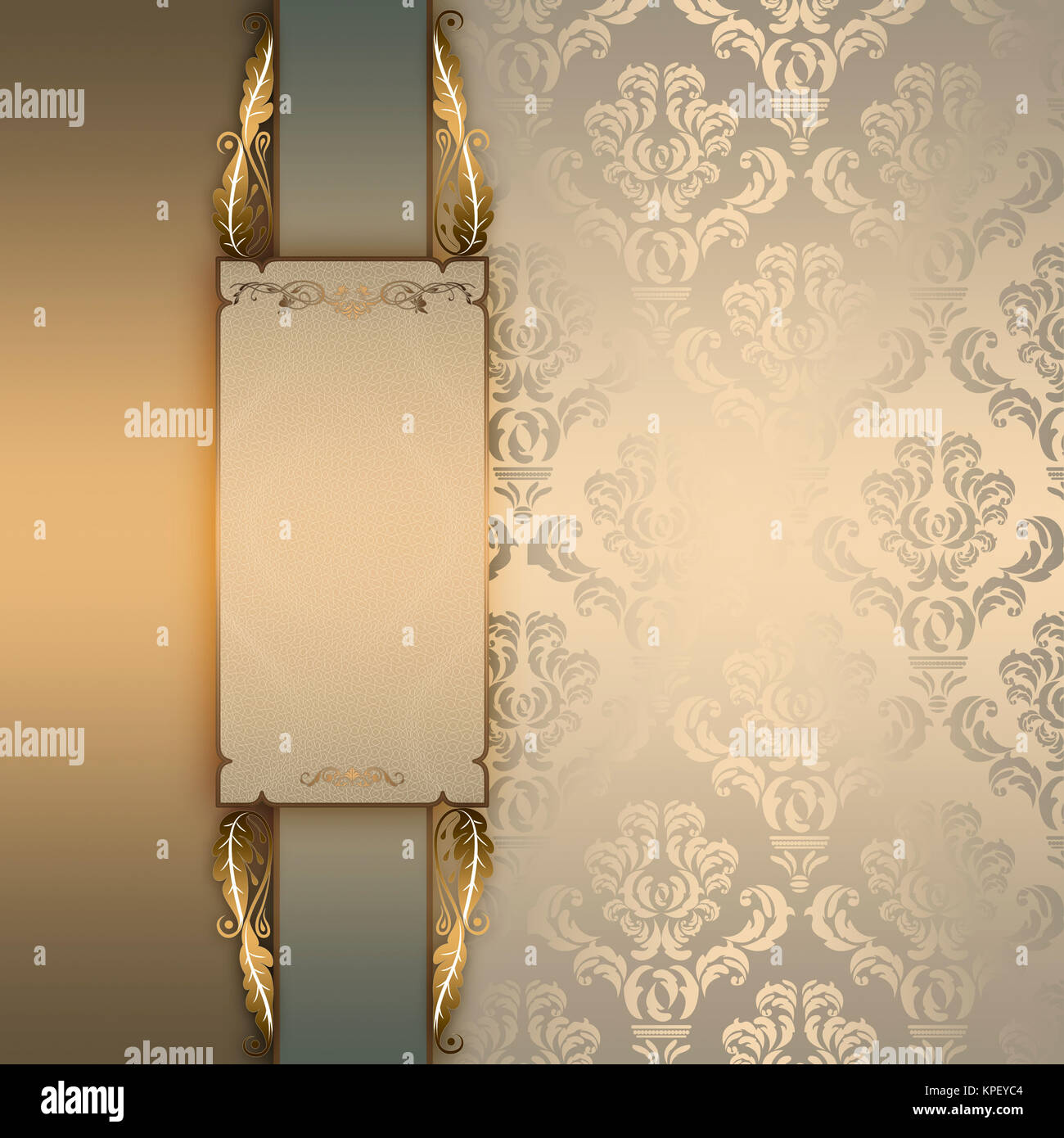Vintage background with old-fashioned pattern and decorative frame
