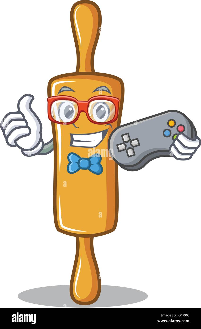 Rolling Pin Gameobject Gamer rolling pin character cartoon Stock Vector Image & Art - Alamy