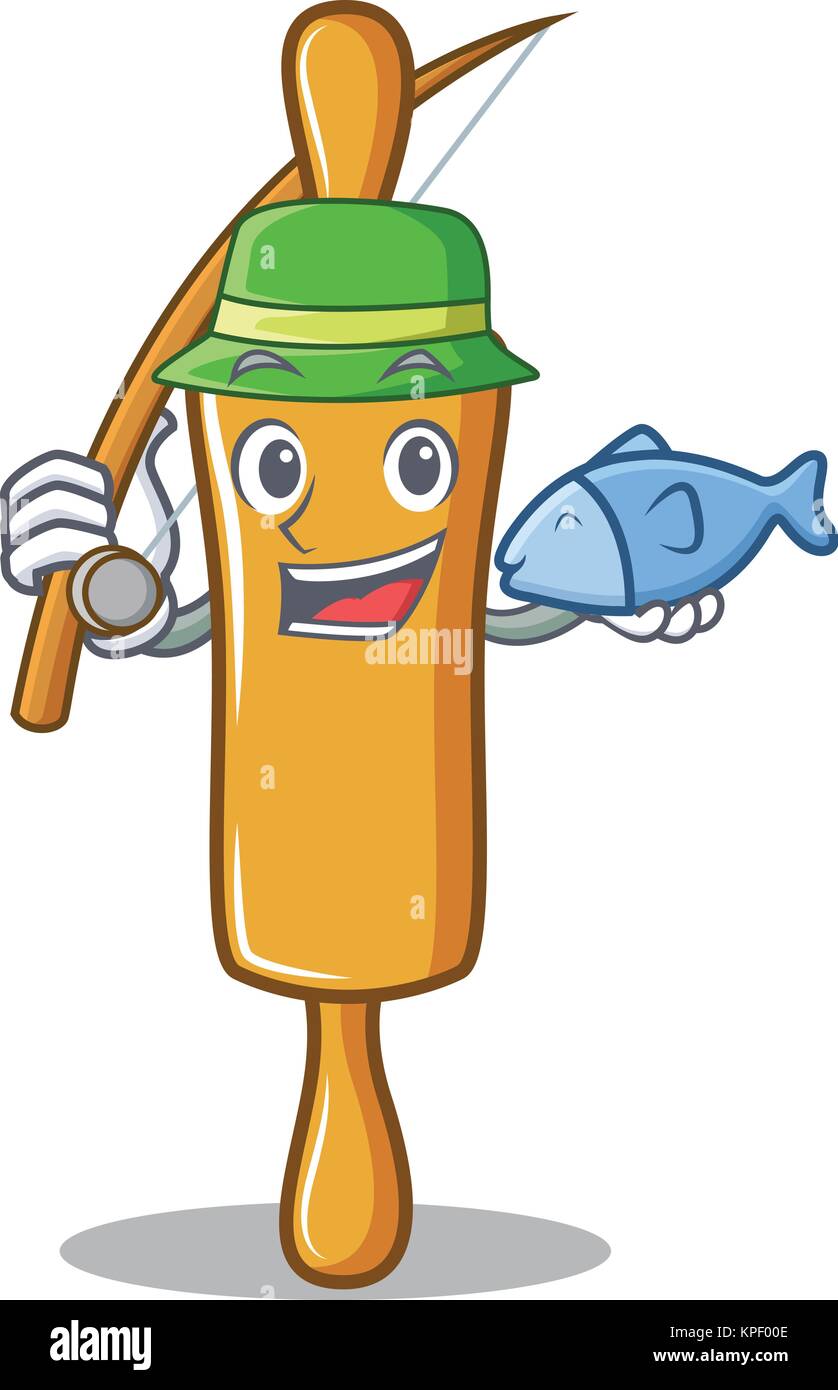 Fishing rolling pin character cartoon Stock Vector Image & Art - Alamy
