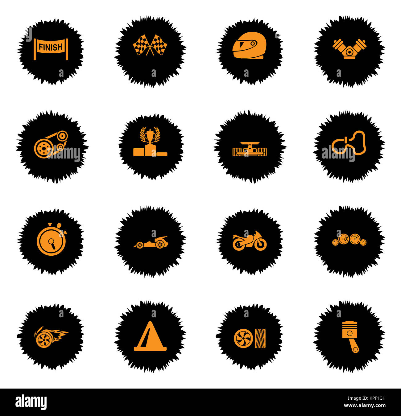 Racing icons set Stock Photo - Alamy