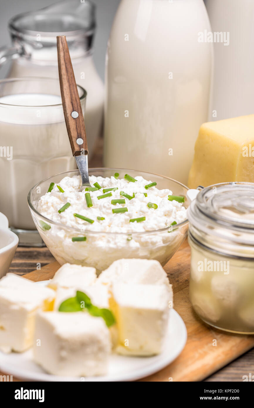 Composition with dairy products Stock Photo