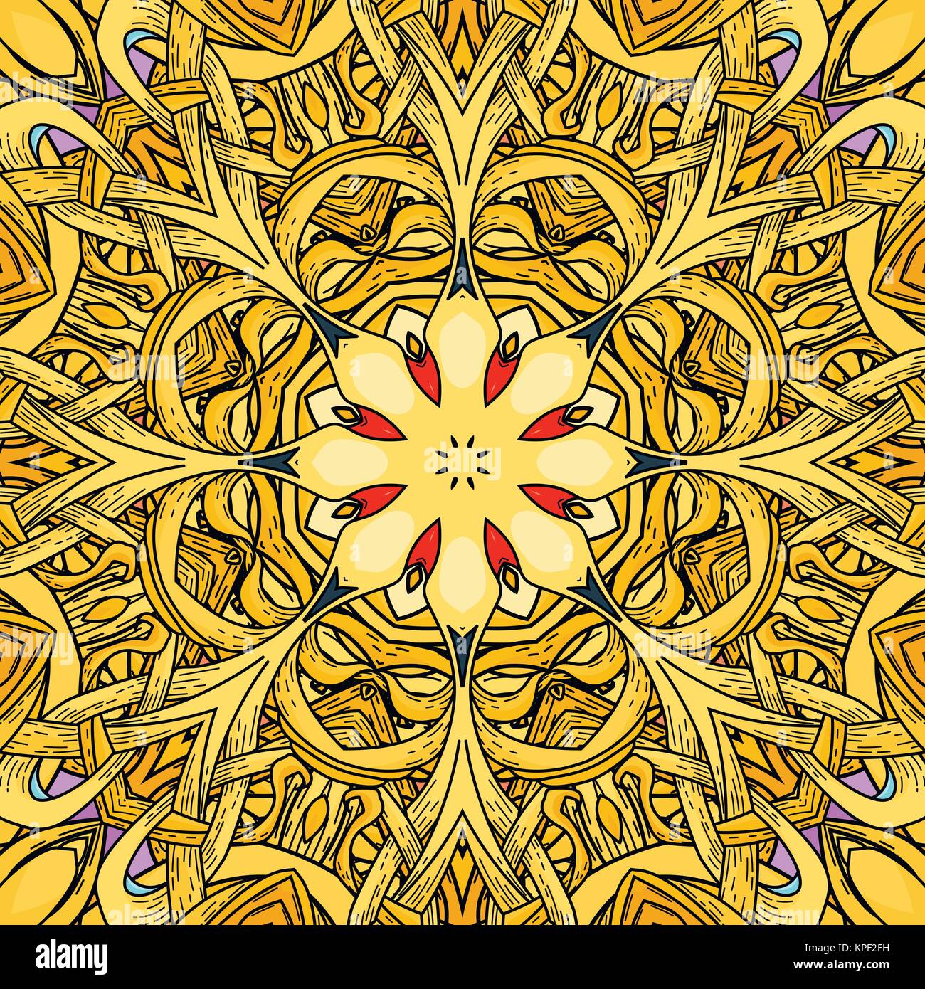 Vector seamless pattern in mandala style. Endless ornate ornament Stock ...