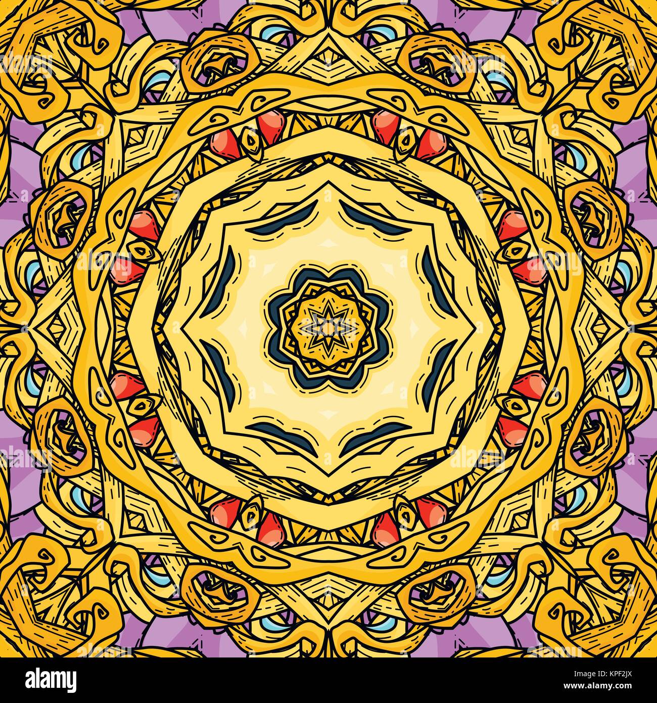 Vector seamless pattern in mandala style. Endless ornate ornament Stock ...