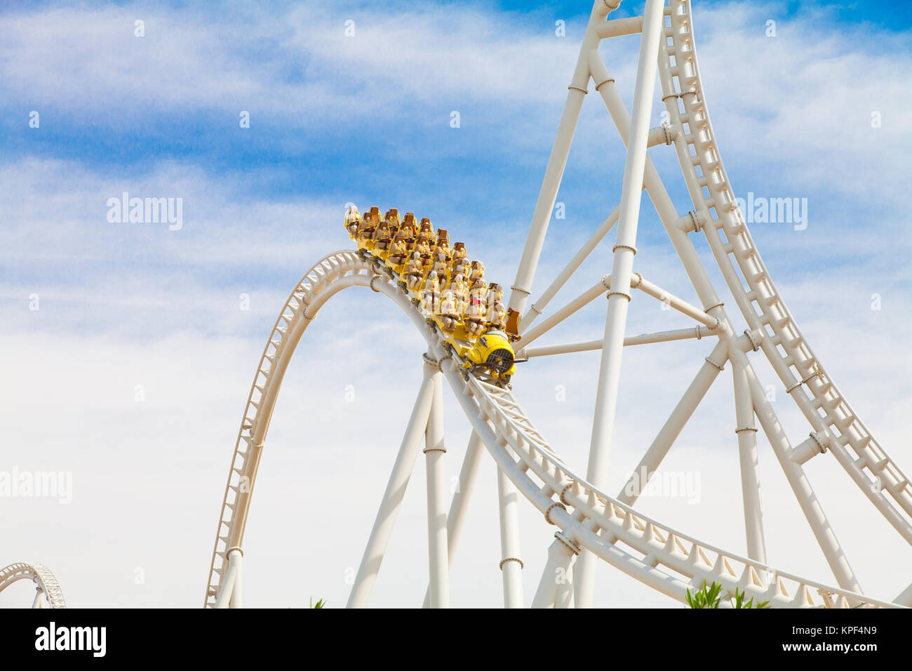 rollercoaster properties - test drive with dummies Stock Photo - Alamy