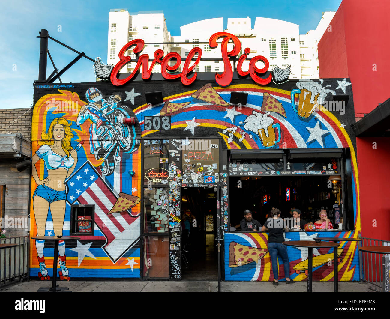 Evel Pie in the Fremont District, downtown Las Vegas Stock Photo Alamy