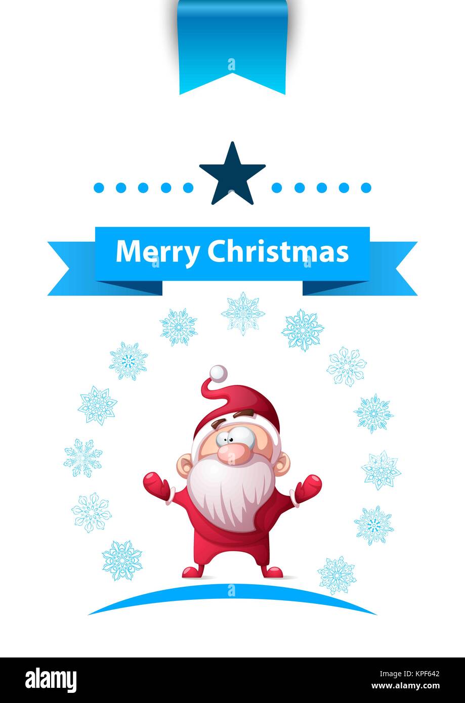 Santa Claus, Father Winter - Merry Christmas template. Stock Vector