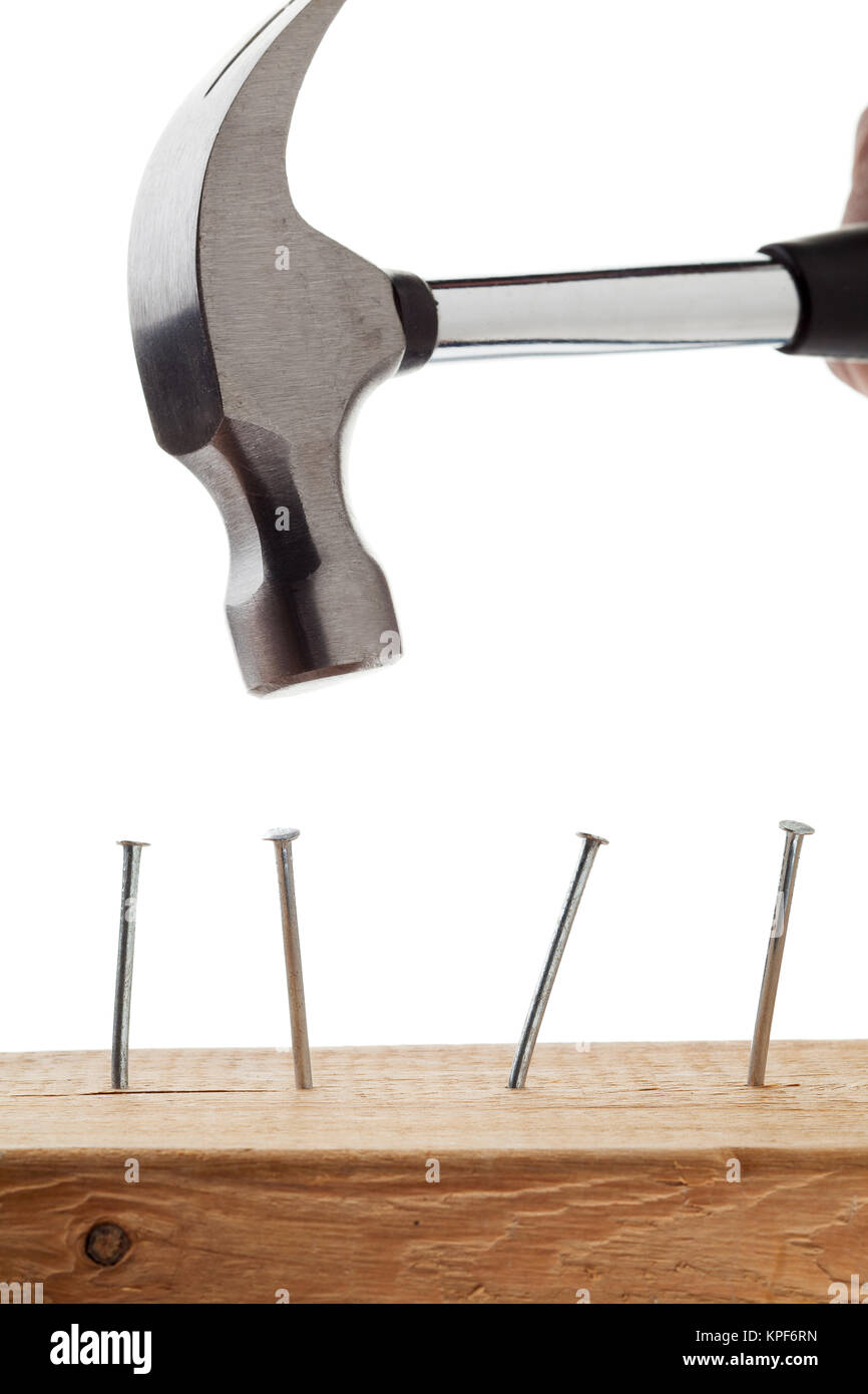 nails on lumber Stock Photo Alamy