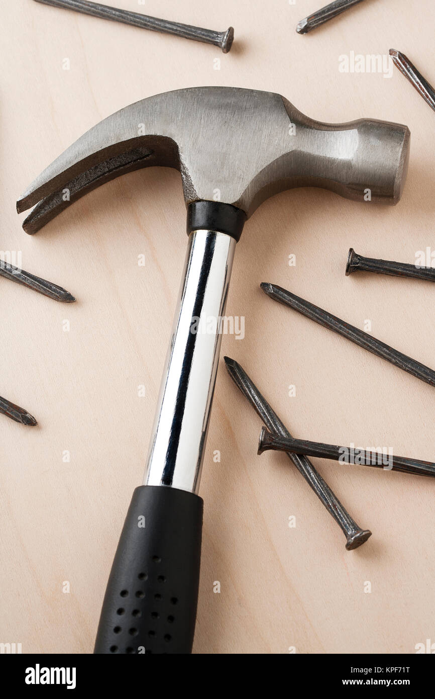 claw hammer and nails Stock Photo Alamy
